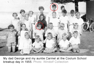 Photo of the Coolum School breakup day in 1955